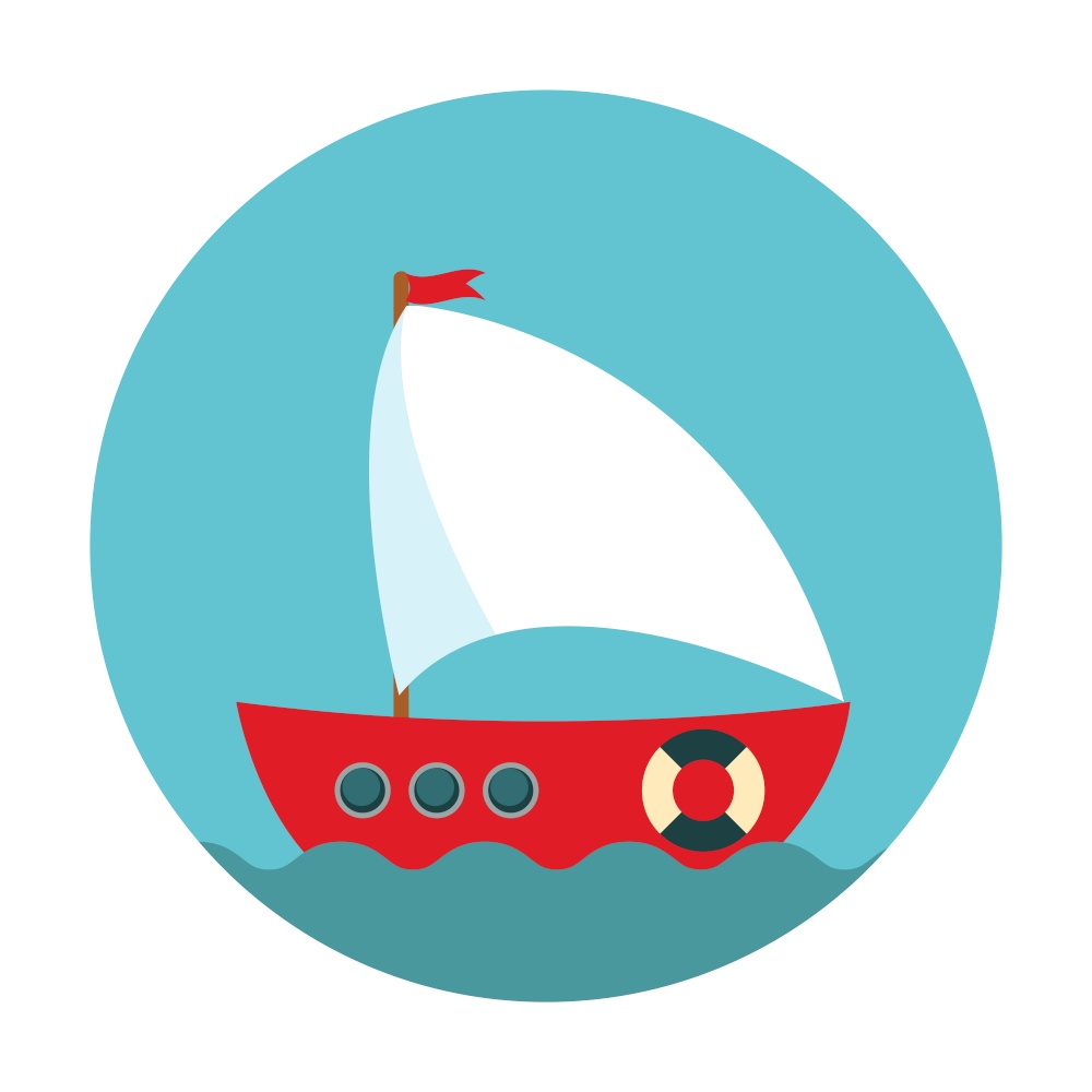 Children s Cute ship simple icon. Vector Illustration EPS10. Children s Cute ship simple icon. Vector Illustration