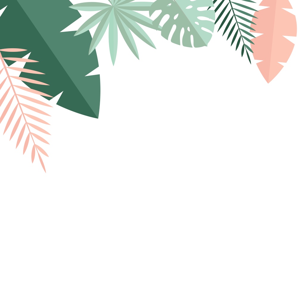 Simple Tropical Palm and Motstera Leaves Natural Background. Vector Illustration EPS10. Simple Tropical Palm and Motstera Leaves Natural Background. Vector Illustration
