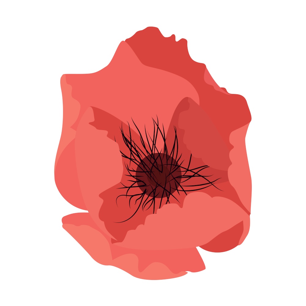 Simple flower poppy Vector Illustration EPS10. Simple flower poppy Vector Illustration