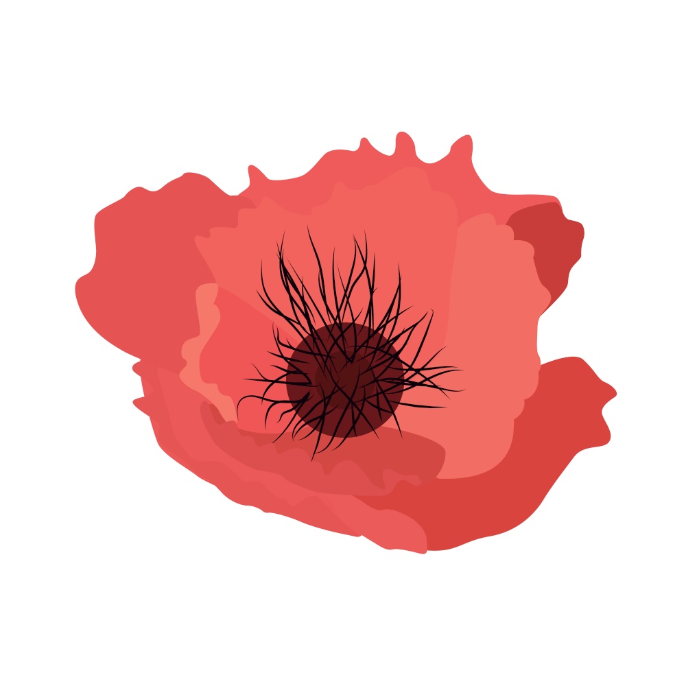 Simple flower poppy Vector Illustration EPS10. Simple flower poppy Vector Illustration