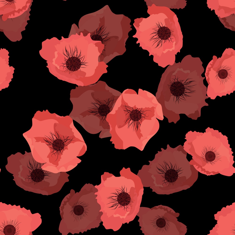 Abstract Flower poppy Seamless Pattern Background. Vector Illustration EPS10. Abstract Flower poppy Seamless Pattern Background. Vector Illustration