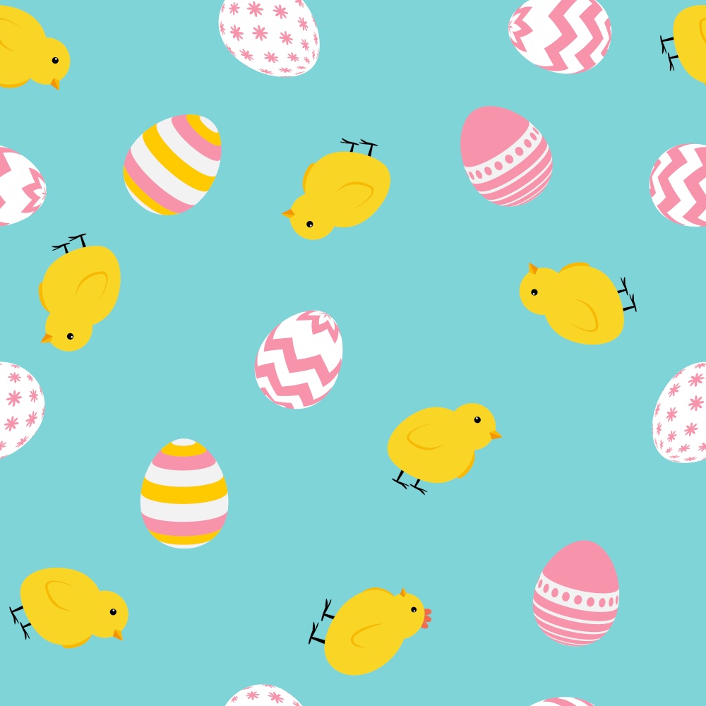 Painted easter egg and chicken cite seamless pattern background. Vector Illustration EPS10. Painted easter egg and chicken cite seamless pattern background. Vector Illustration