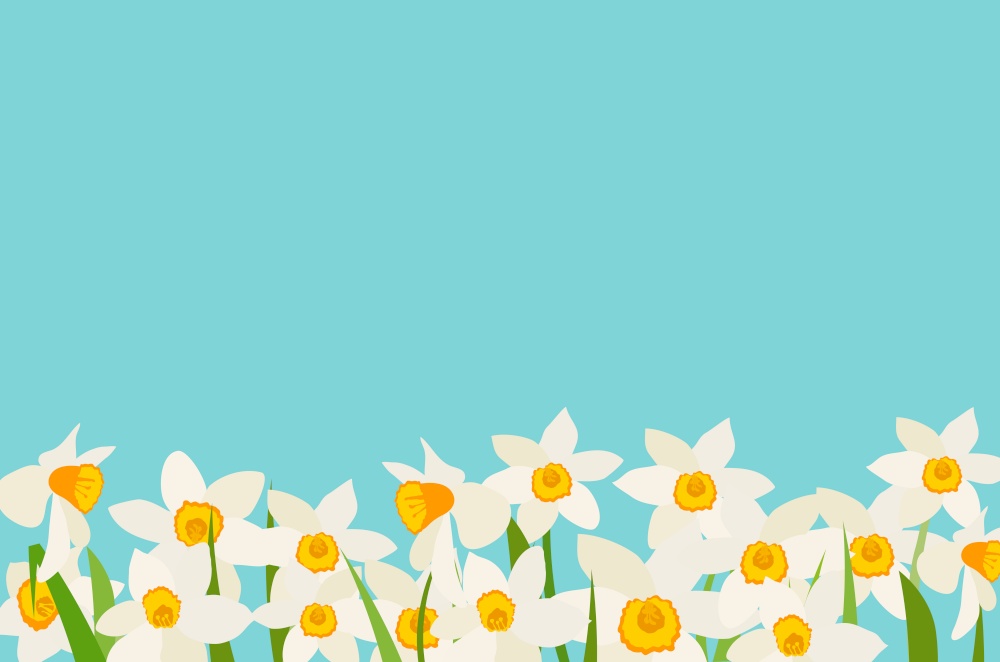 Narcissus Natural Background Template Vector Illustration EPS10. Narcissus Natural Background Template Vector Illustration