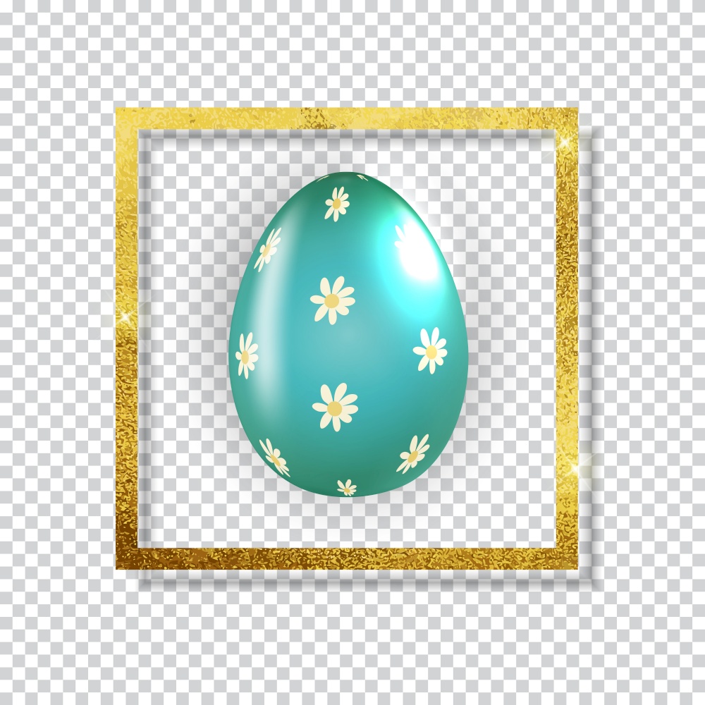 Easter Egg with paint splash and golden frame. Vector Illustration EPS10. Easter Egg with paint splash and golden frame. Vector Illustration