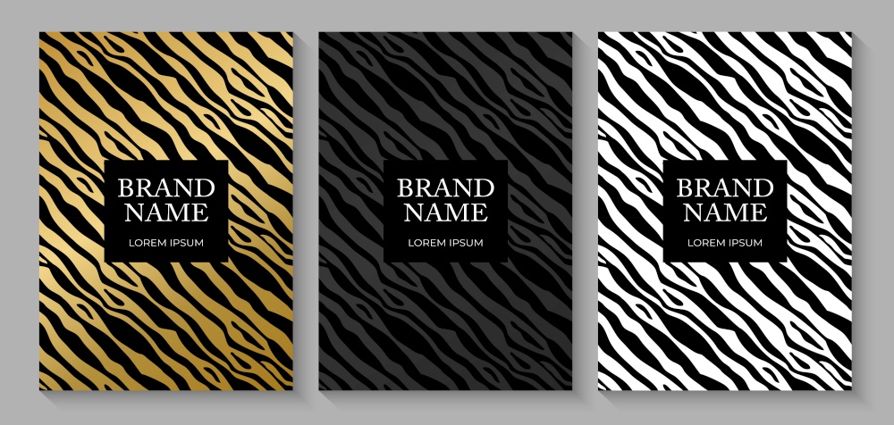 Fashionable Luxury Zebra pattern cover design collection set, animal print for brochure, notebook template. Vector Illustration EPS10. Fashionable Luxury Zebra pattern cover design collection set, animal print for brochure, notebook template. Vector Illustration