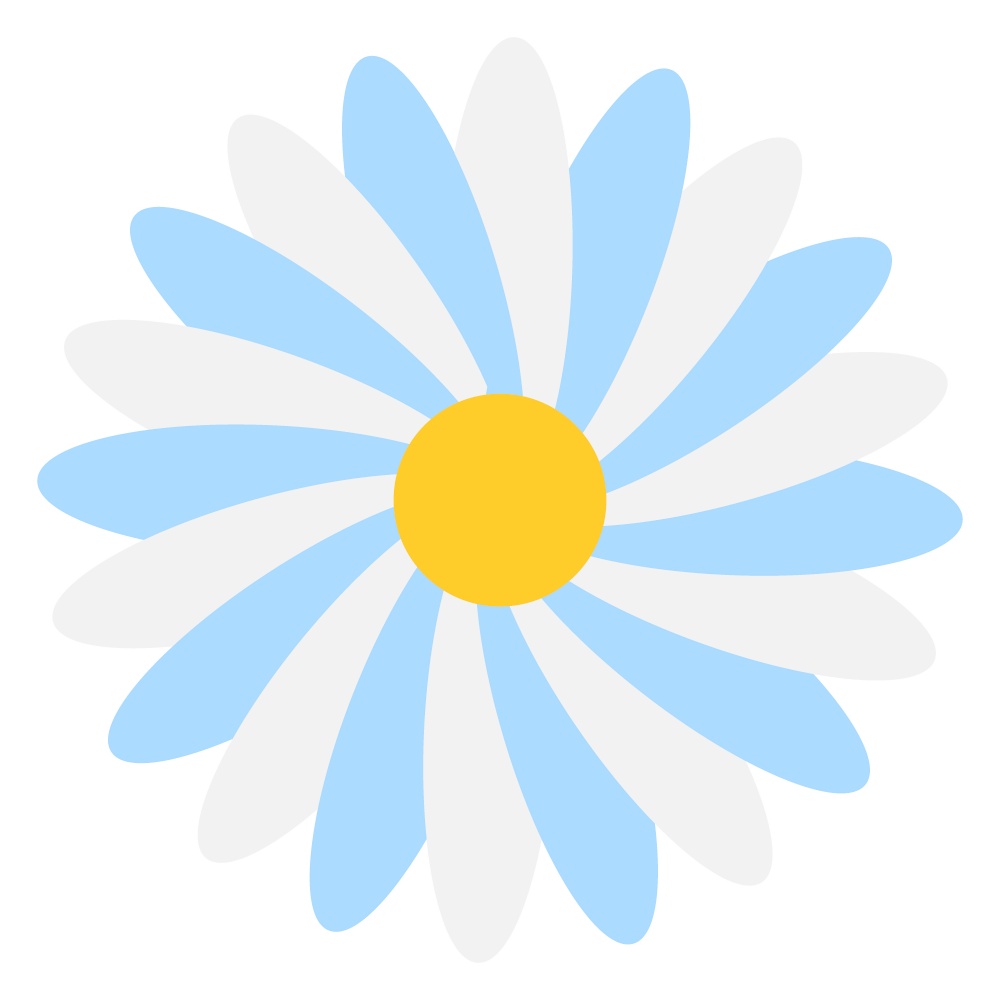 simple flower of blossoming and blooming blue chamomile. Vector Illustration. EPS10. simple flower of blossoming and blooming blue chamomile. Vector Illustration