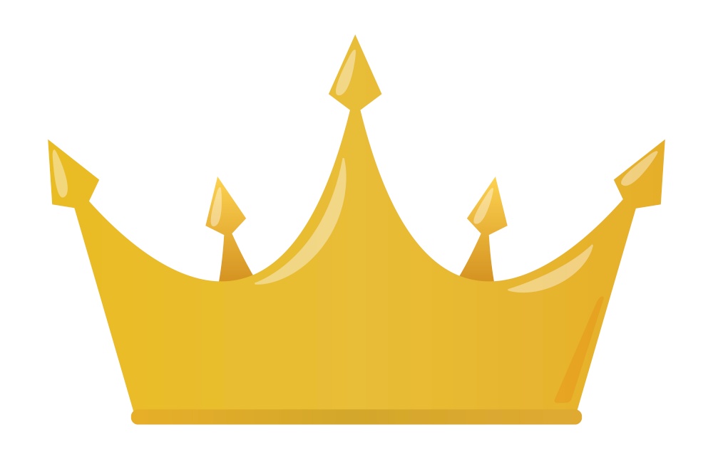 Princess Golden Crown Icon in Flat Style Isolated on white Background Vector Illustration EPS10. Princess Golden Crown Icon in Flat Style Isolated on white Background Vector Illustration
