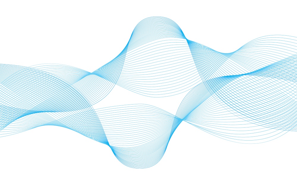 Abstract wave from curved lines of blue color on white background. Vector Illustration. EPS10. Abstract wave from curved lines of blue color on white background. Vector Illustration