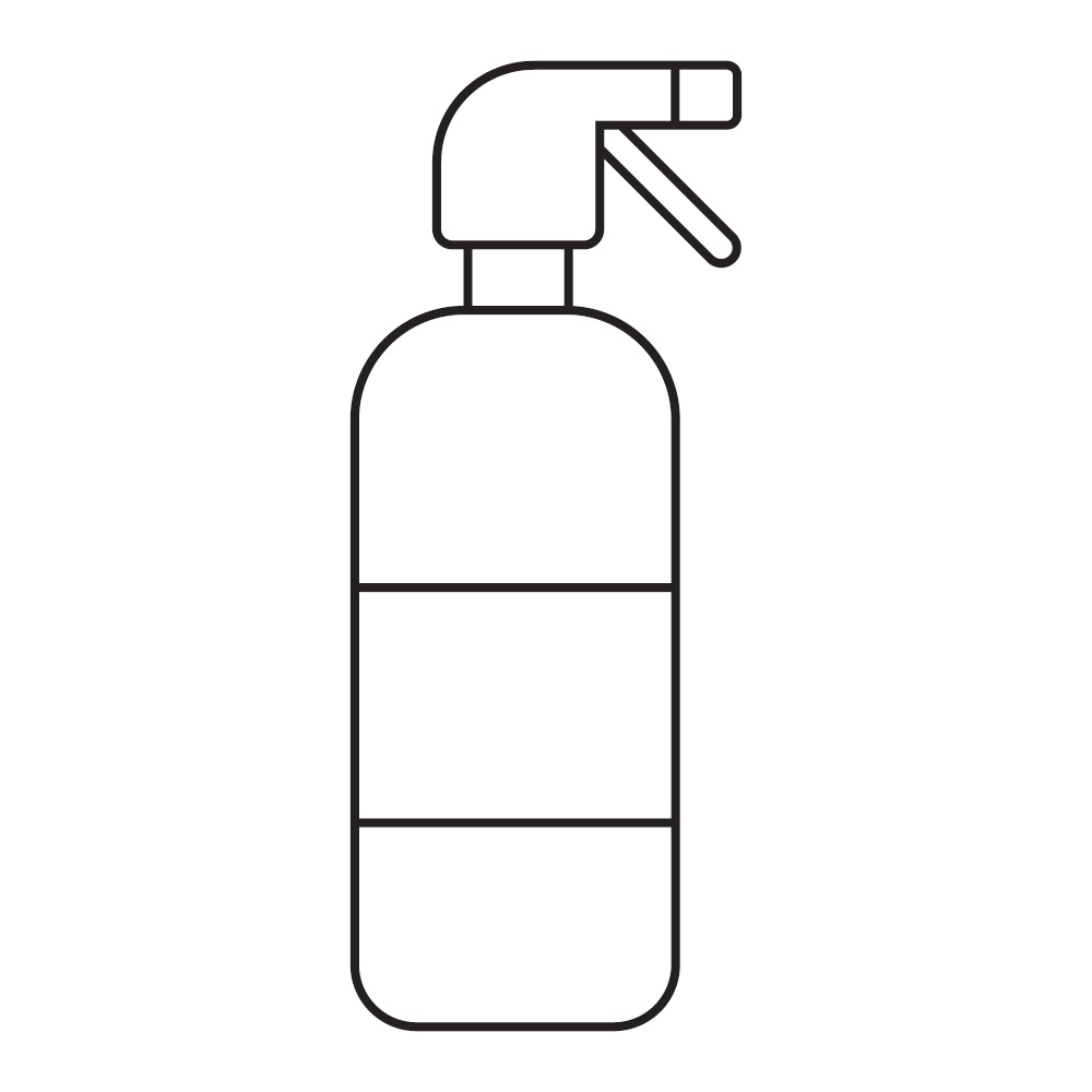 Spray for cleaning glasses in spray bottle. Black and white icon. Vector Illustration. EPS10. Spray for cleaning glasses in spray bottle. Black and white icon. Vector Illustration