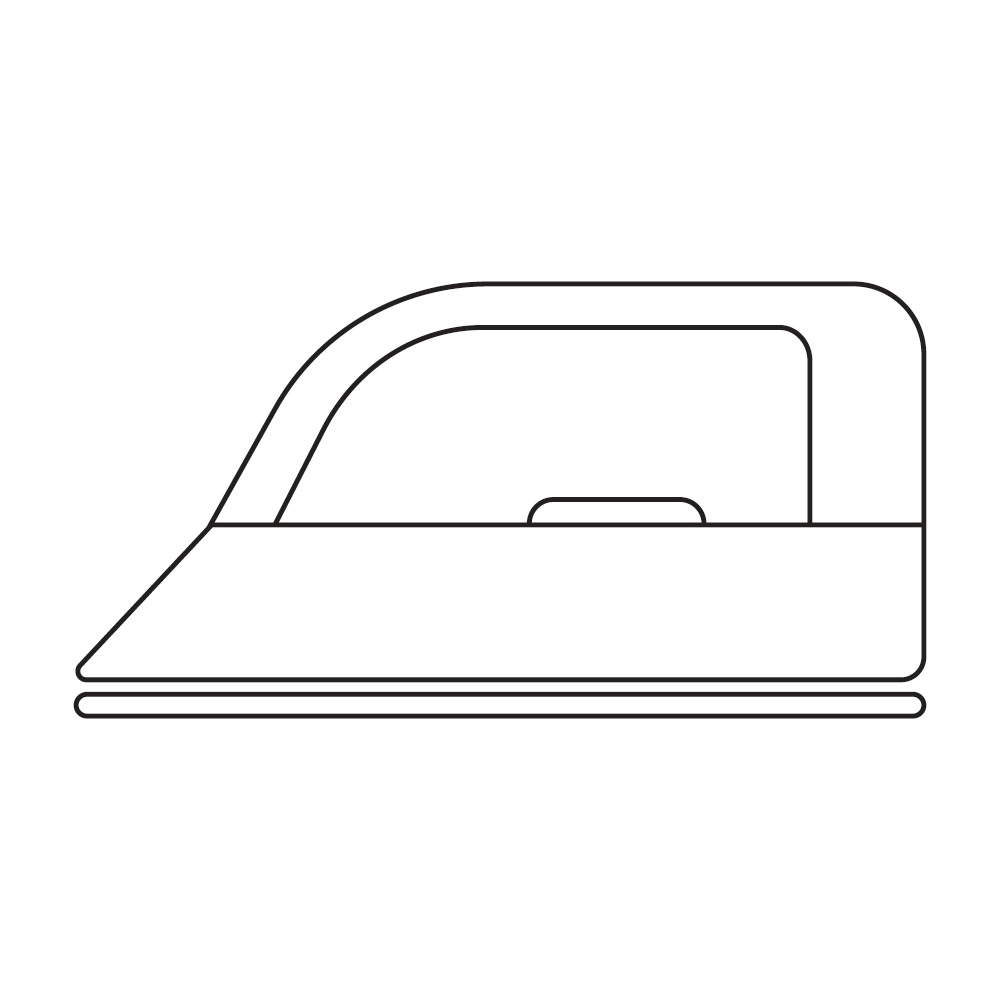 Electric iron, ironing aid. Black and white icon. Vector Illustration. EPS10. Electric iron, ironing aid. Black and white icon. Vector Illustration