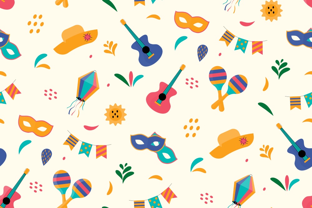 Cute festive seamless pattern background for festa junina festival. Vector illustration EPS10. Cute festive seamless pattern background for festa junina festival. Vector illustration