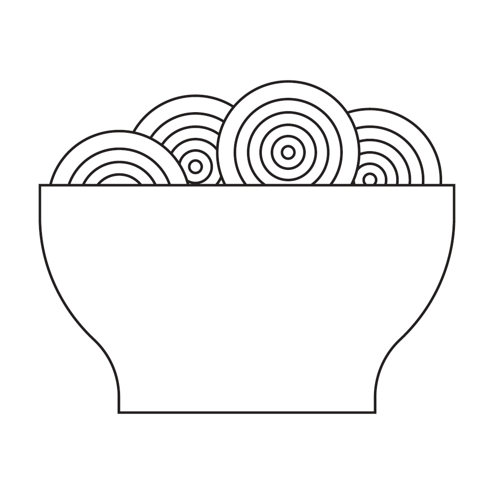 Plate of cooked hot noodles, black and white icon. Vector Illustration. EPS10. Plate of cooked hot noodles, black and white icon. Vector Illustration