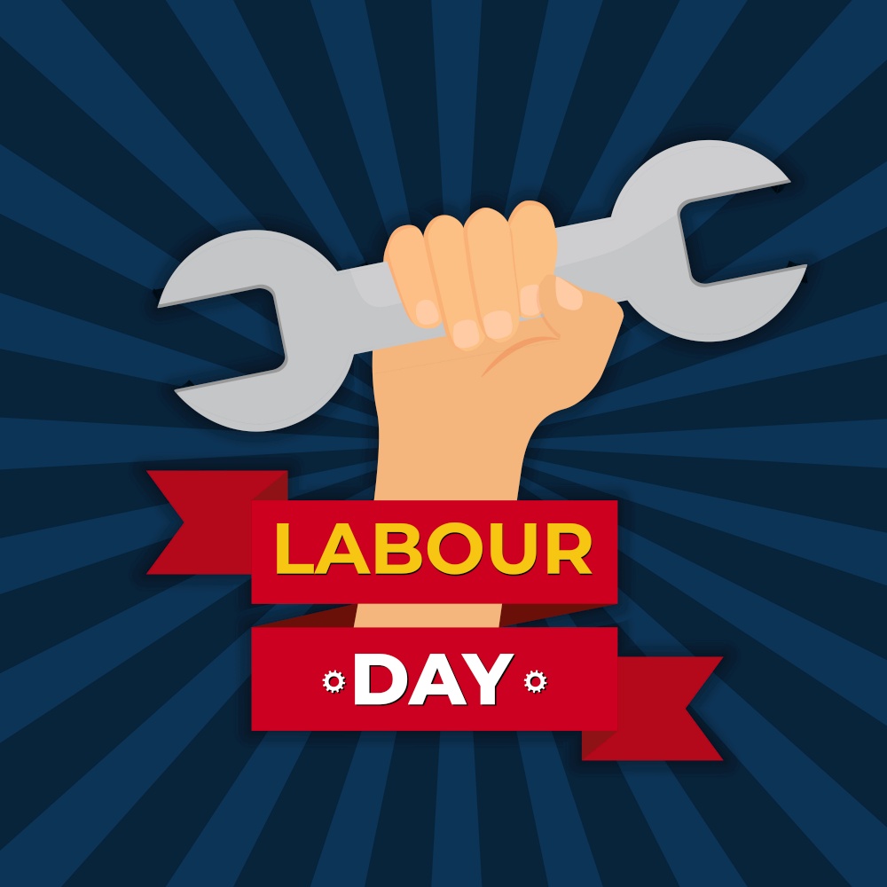 1 May Labour Day Blue Background Vector Illustration EPS10. 1 May Labour Day Blue Background Vector Illustration