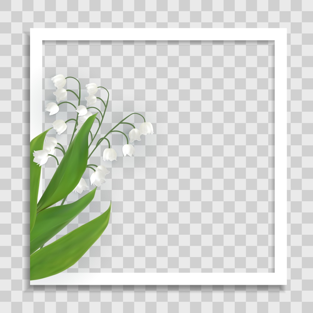 Empty Photo Frame Template with Spring Flowers for Media Post in Social Network. Vector Illustration. EPS10. Empty Photo Frame Template with Spring Flowers for Media Post in Social Network. Vector Illustration