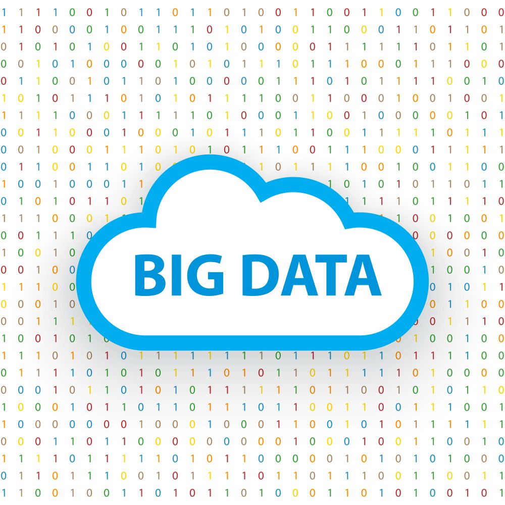 Big data cloud on the technological background. Vector illustration .. Big data cloud on the technological background.