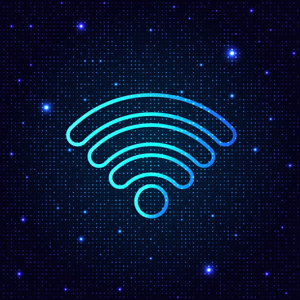 Sign wi-fi on a digital background. Vector illustration .. Sign wi-fi on a digital background.