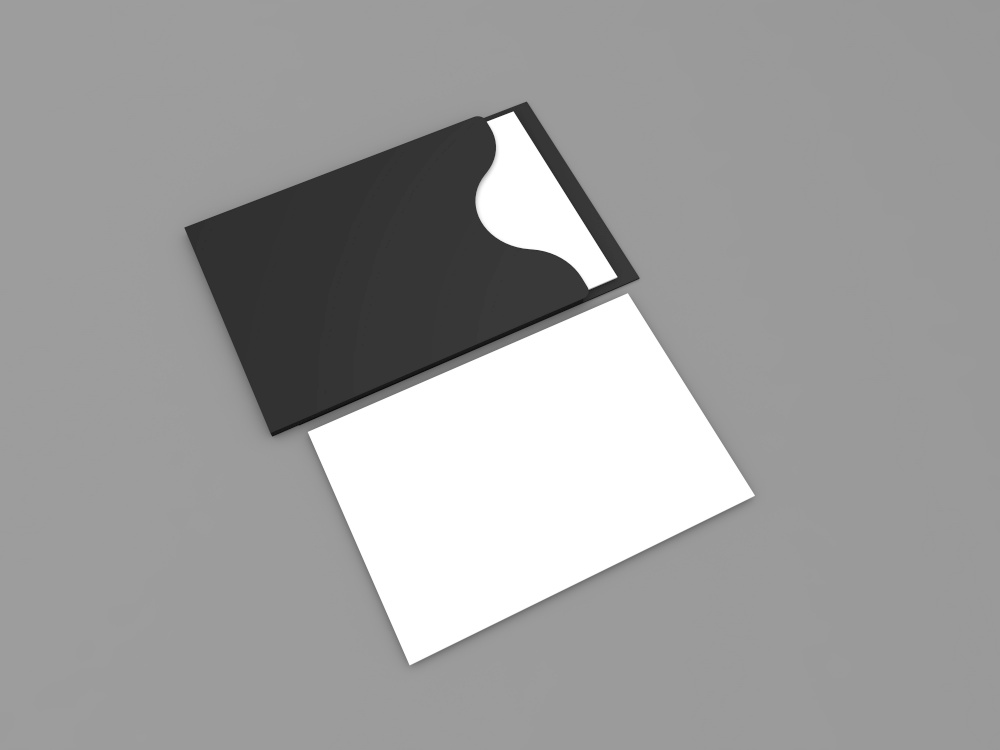 Business cards on a gray background. 3d render illustration.