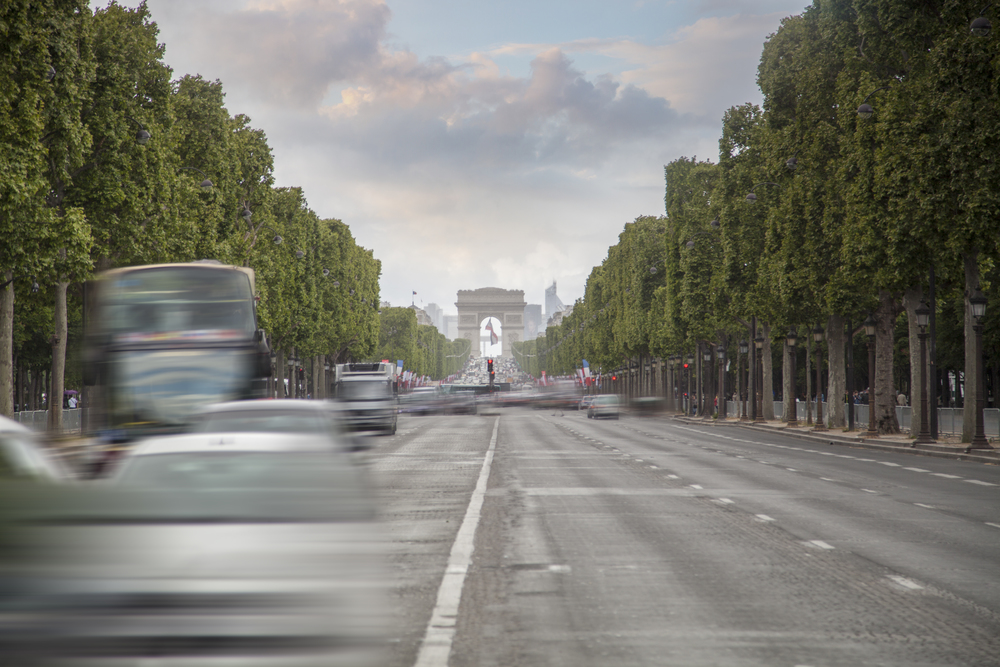 triumphal arch on the Champs Elysees. Paris