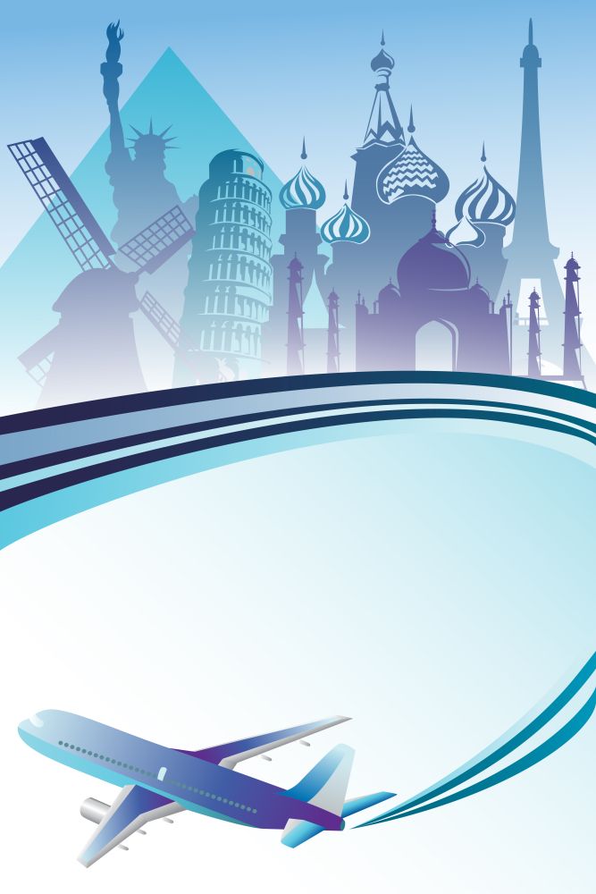 A vector illustration of air travel background
