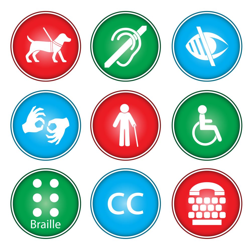 A vector illustration of accessibility icon sets