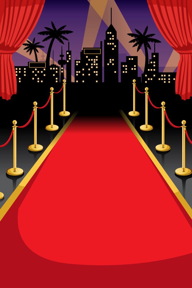 A vector illustration of red carpet with copyspace