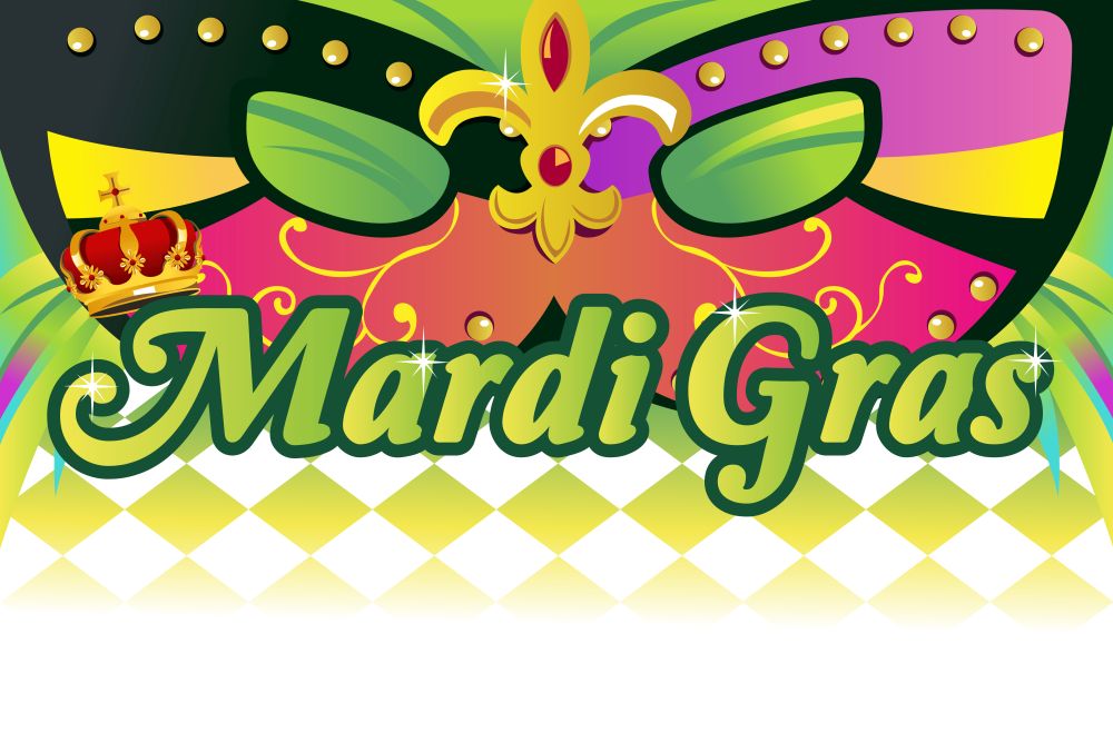 A vector illustration of mardi gras background with copy space