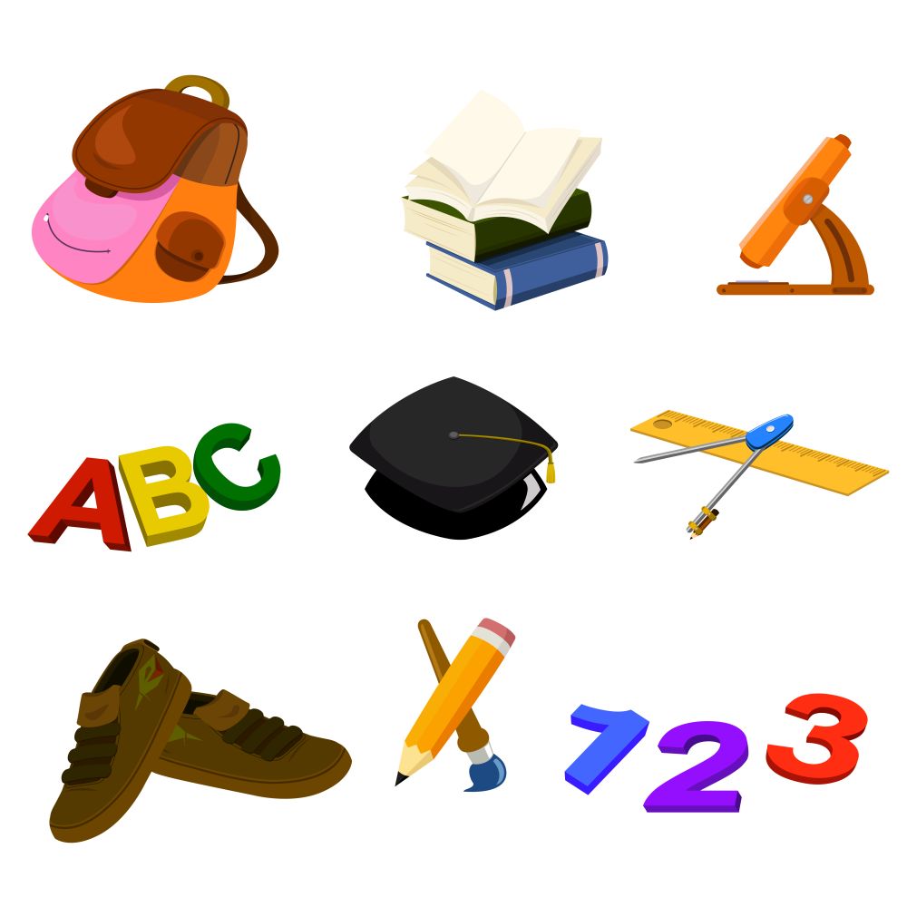 A vector illustration of back to school icon sets