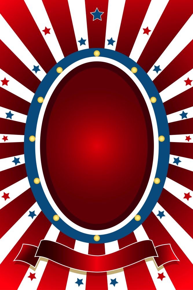 A vector illustration of American patriotic background with copyspace