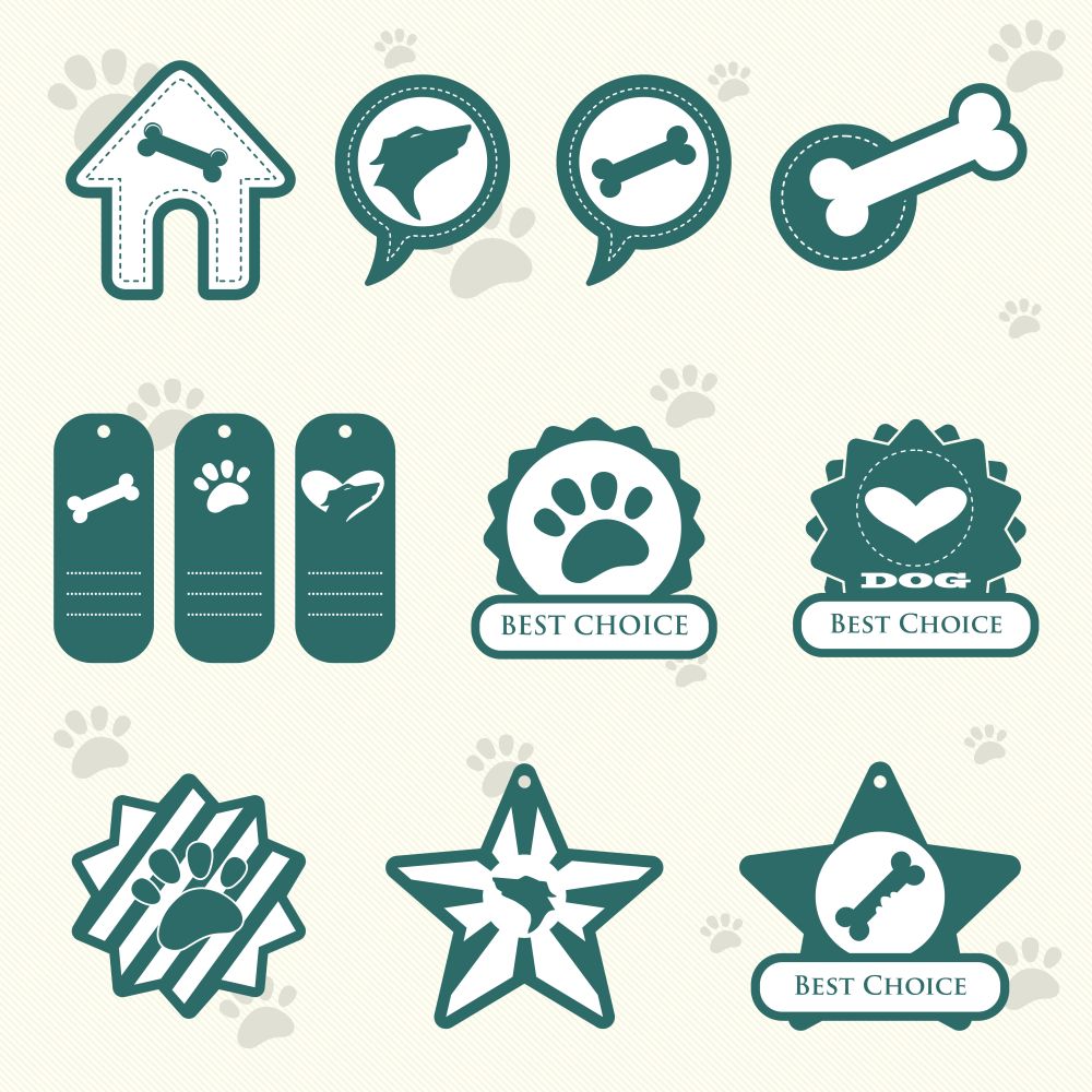 A vector illustration of dog label designs