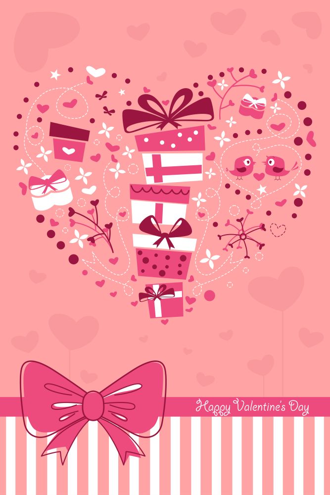 A vector illustration of valentine&rsquo;s card design
