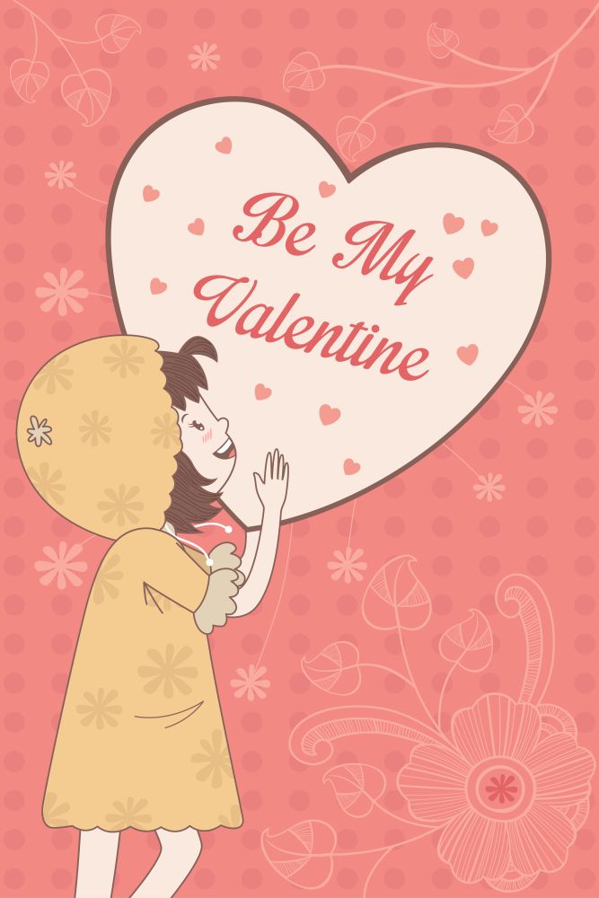 A vector illustration of Valentine card design with Be My Valentine words