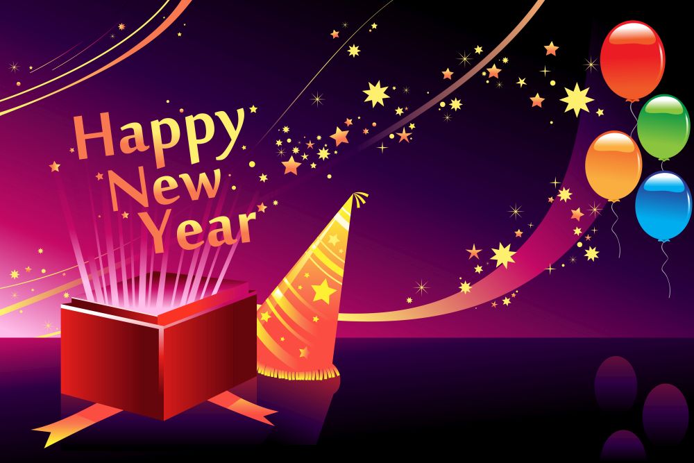 A vector illustration of New Year background with copyspace