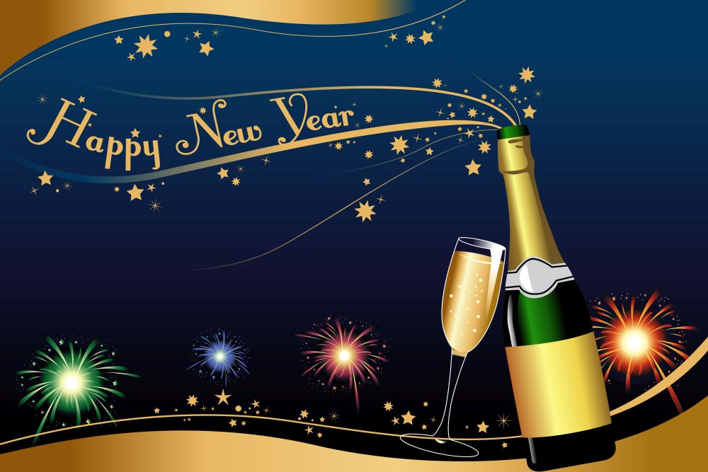 A vector illustration of New Year background with copyspace