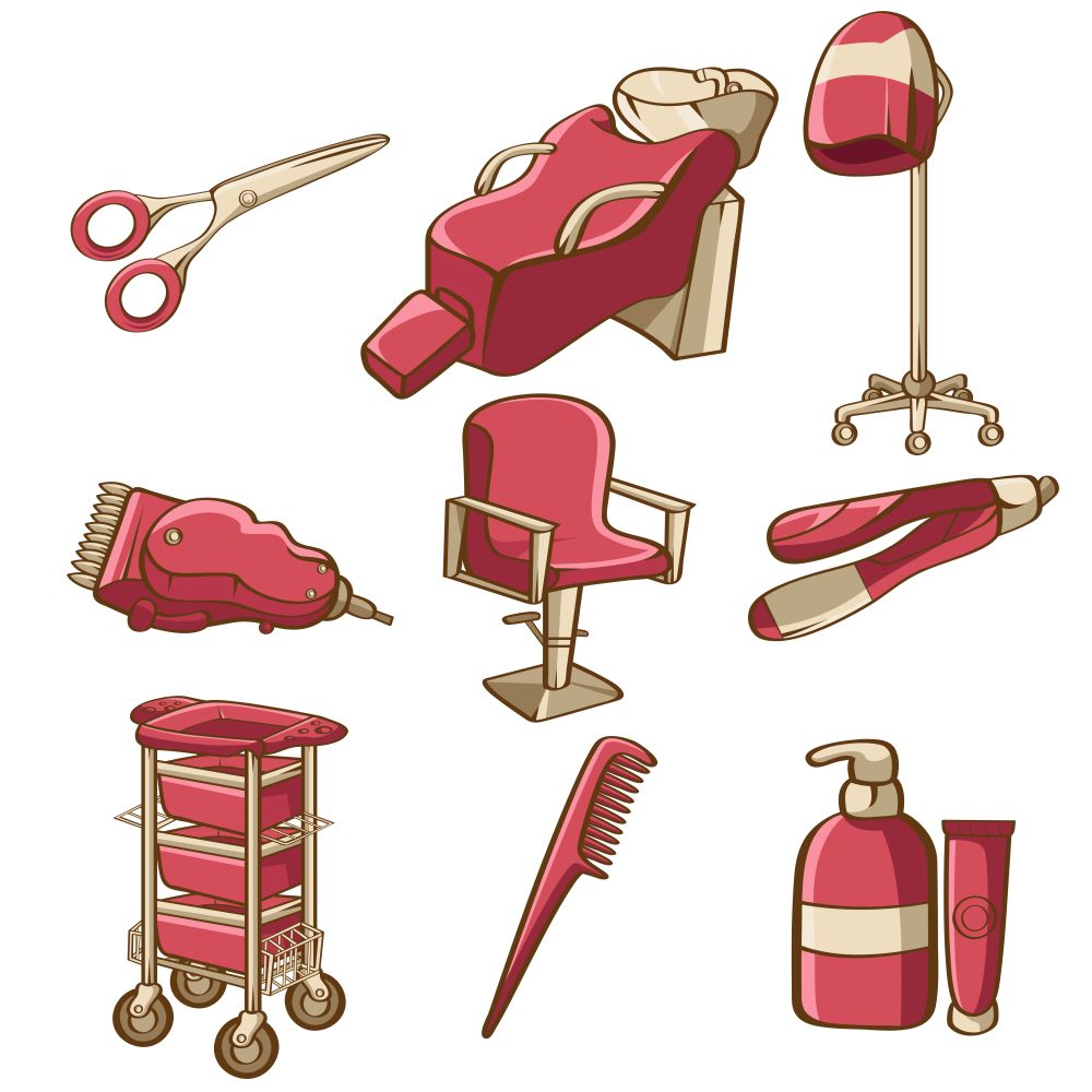 A vector illustration of barbershop icon sets