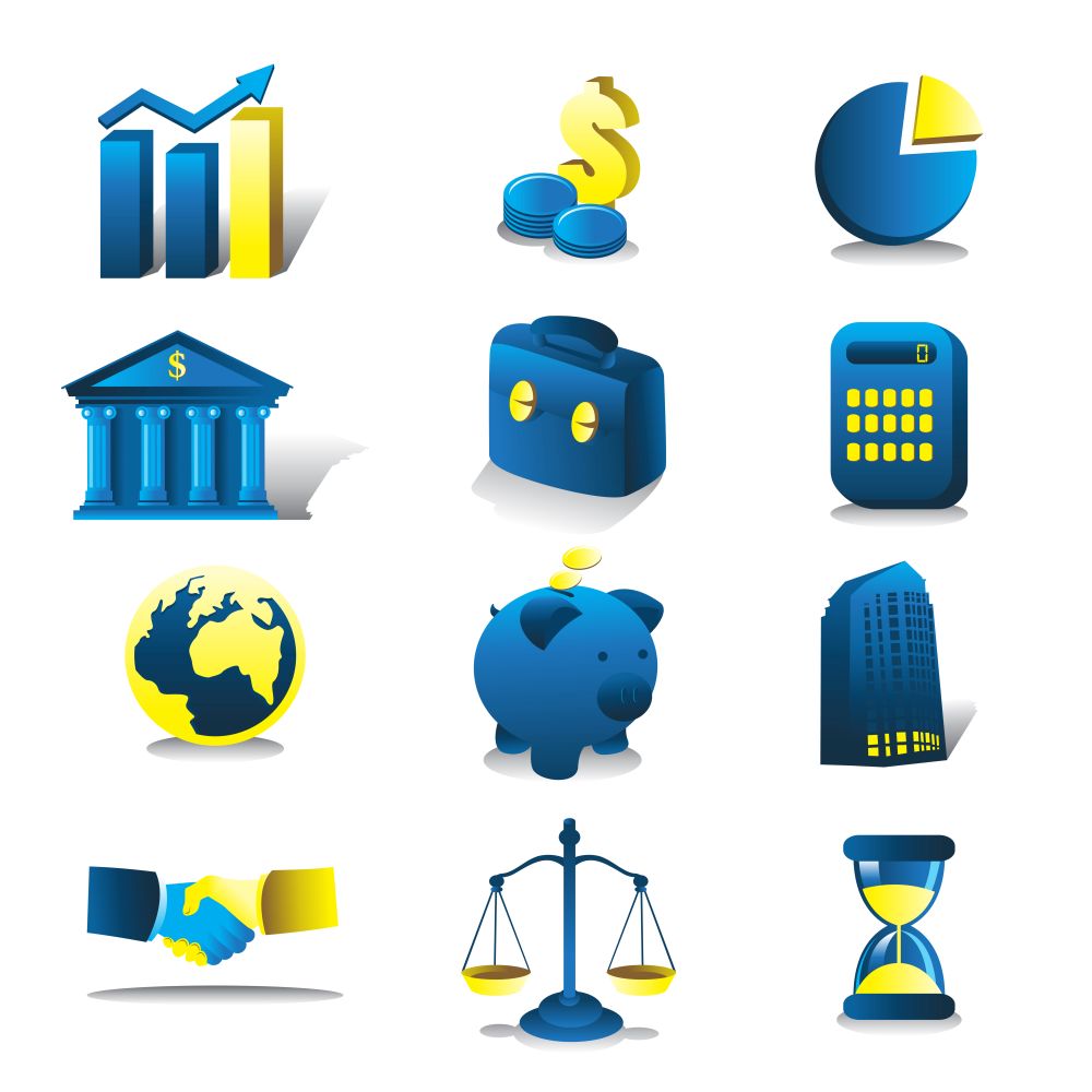 A vector illustration of finance icon sets