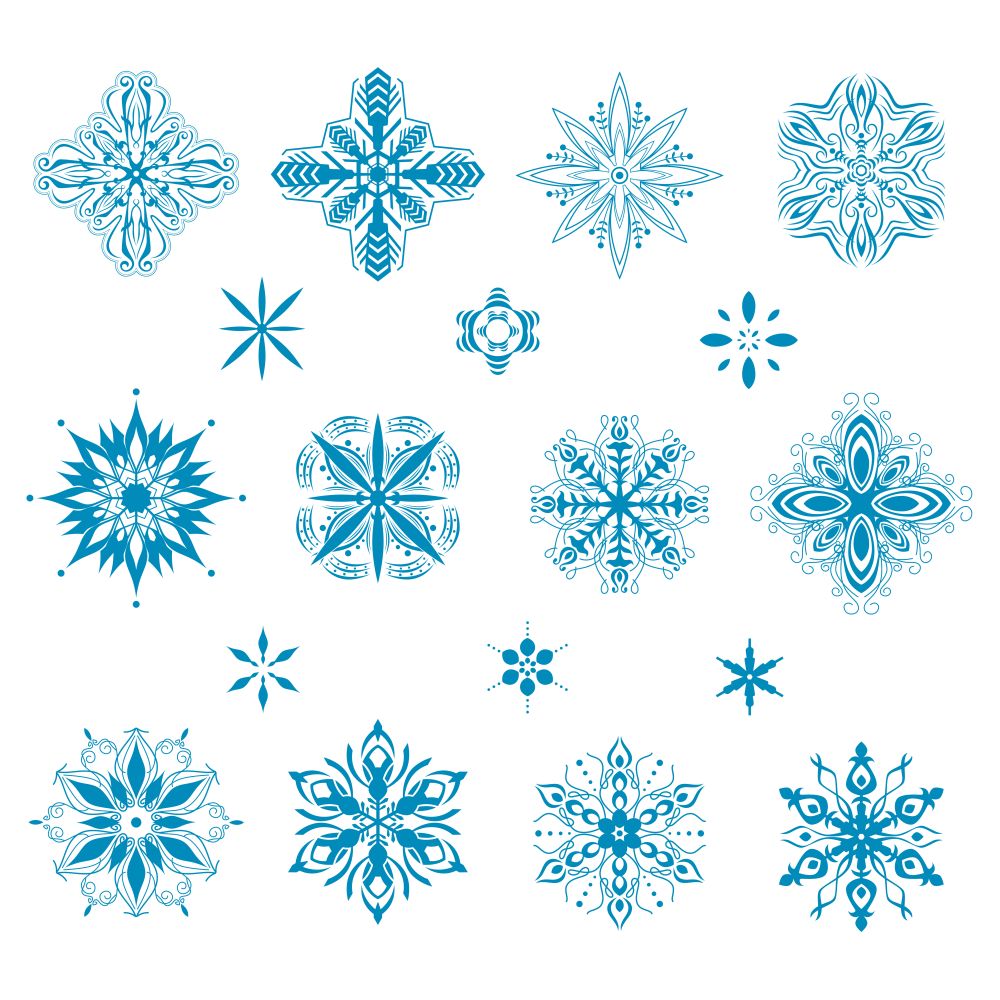 A vector illustration of snow icon designs