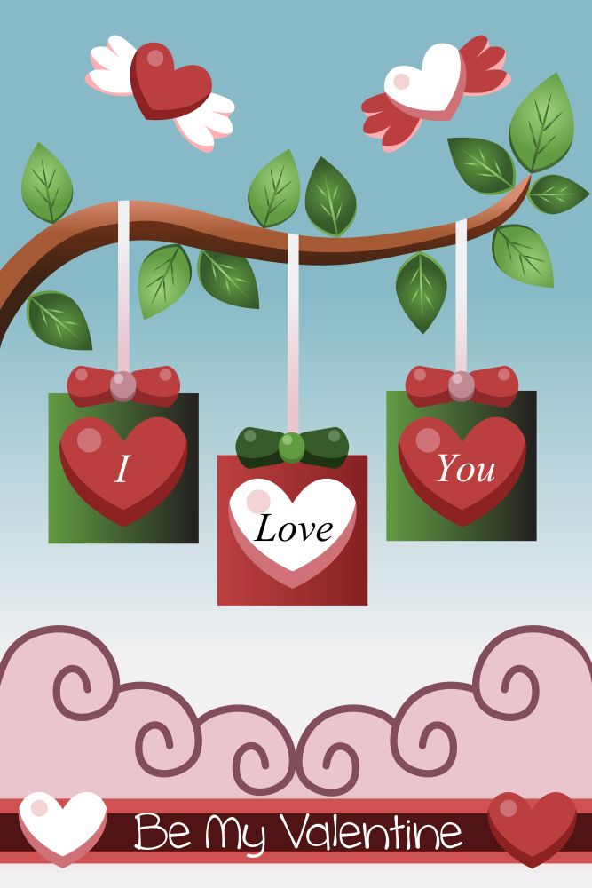A vector illustration of Valentine card design