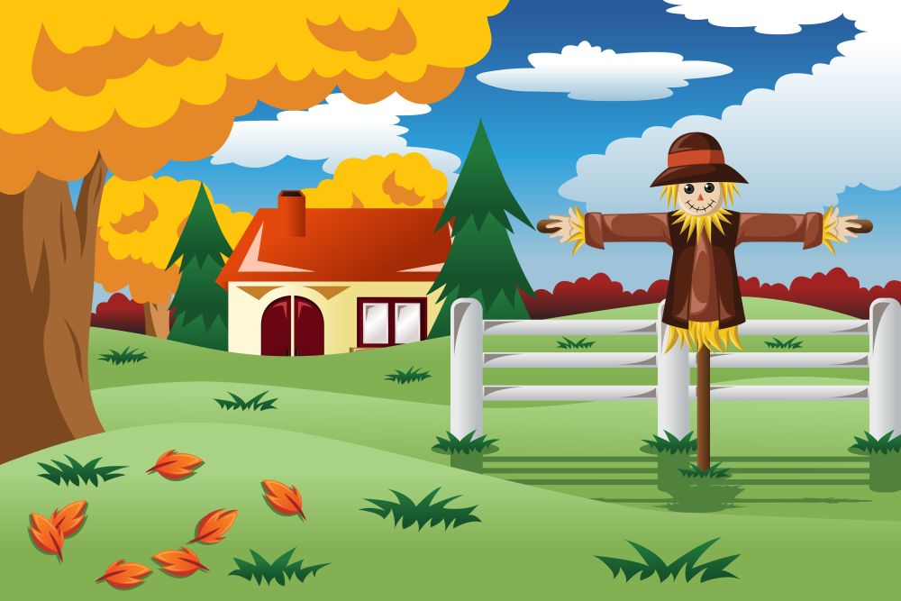 A vector illustration of scarecrow in the Fall season