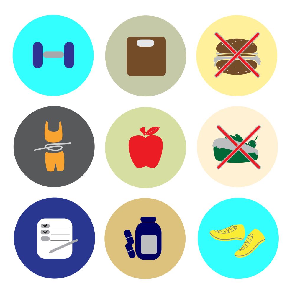 A vector illustration of healthy icon sets