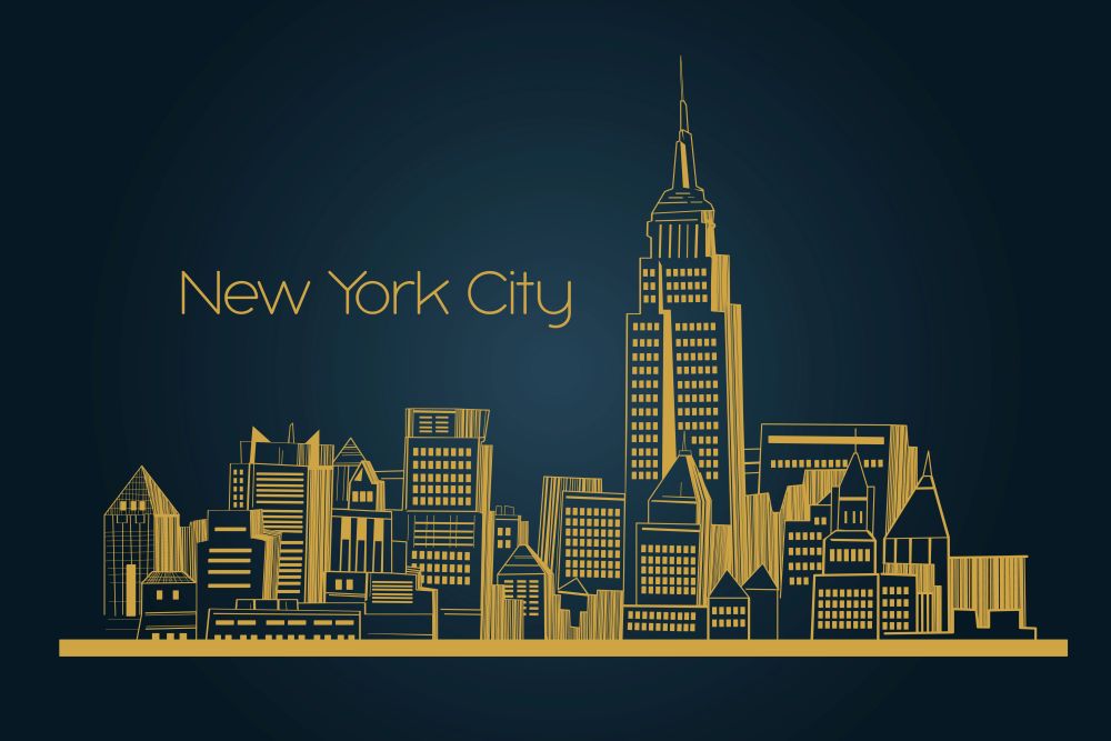 A vector illustration of new York city background