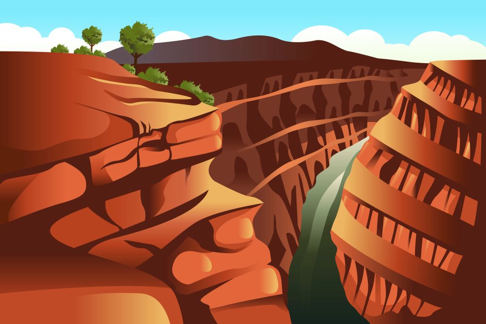 A vector illustration of Grand Canyon background