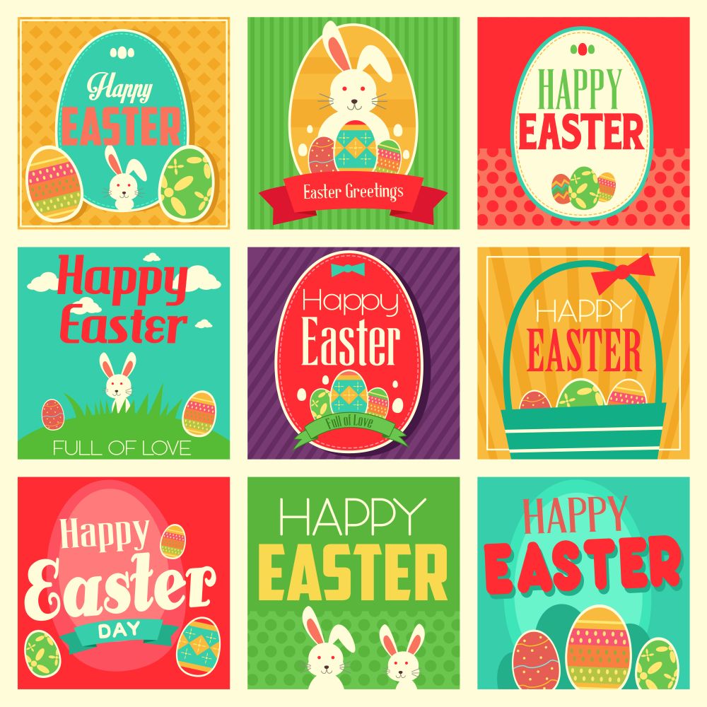 A vector illustration of Easter cards with ornament