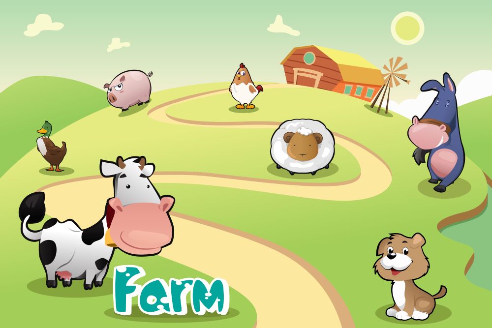 A vector illustration of a farm life