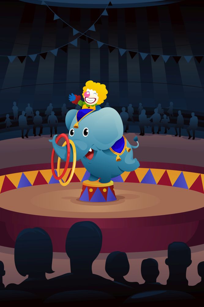 A vector illustration of circus performance
