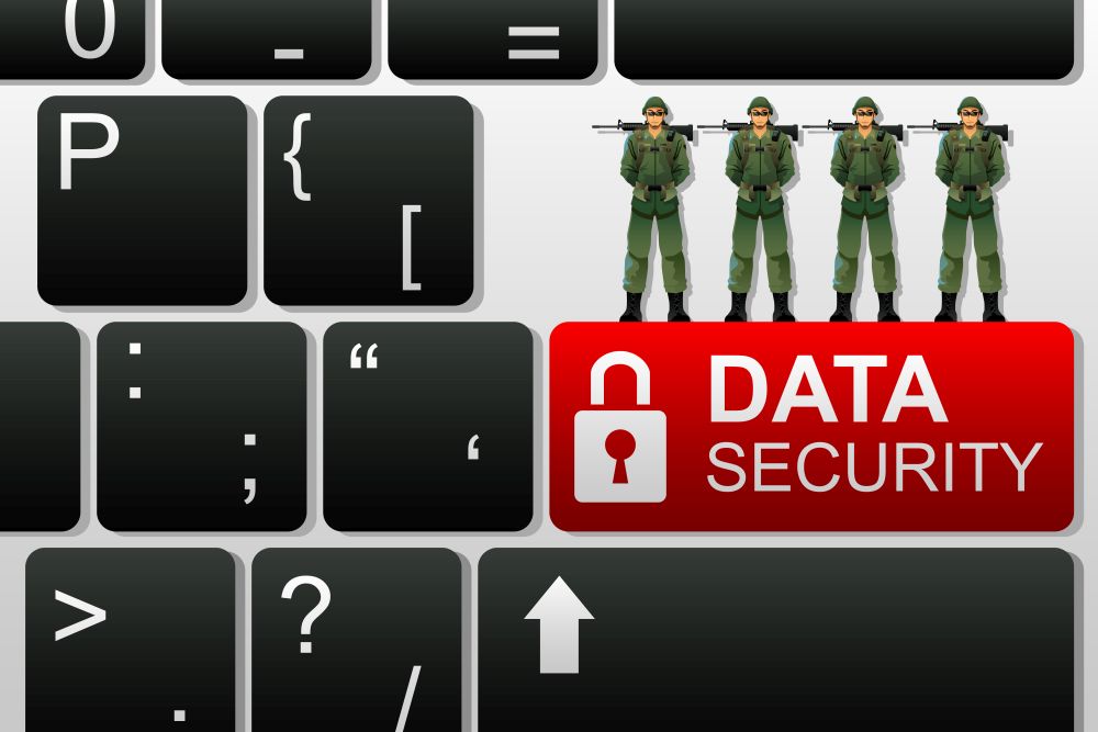 A vector illustration of concept of data security