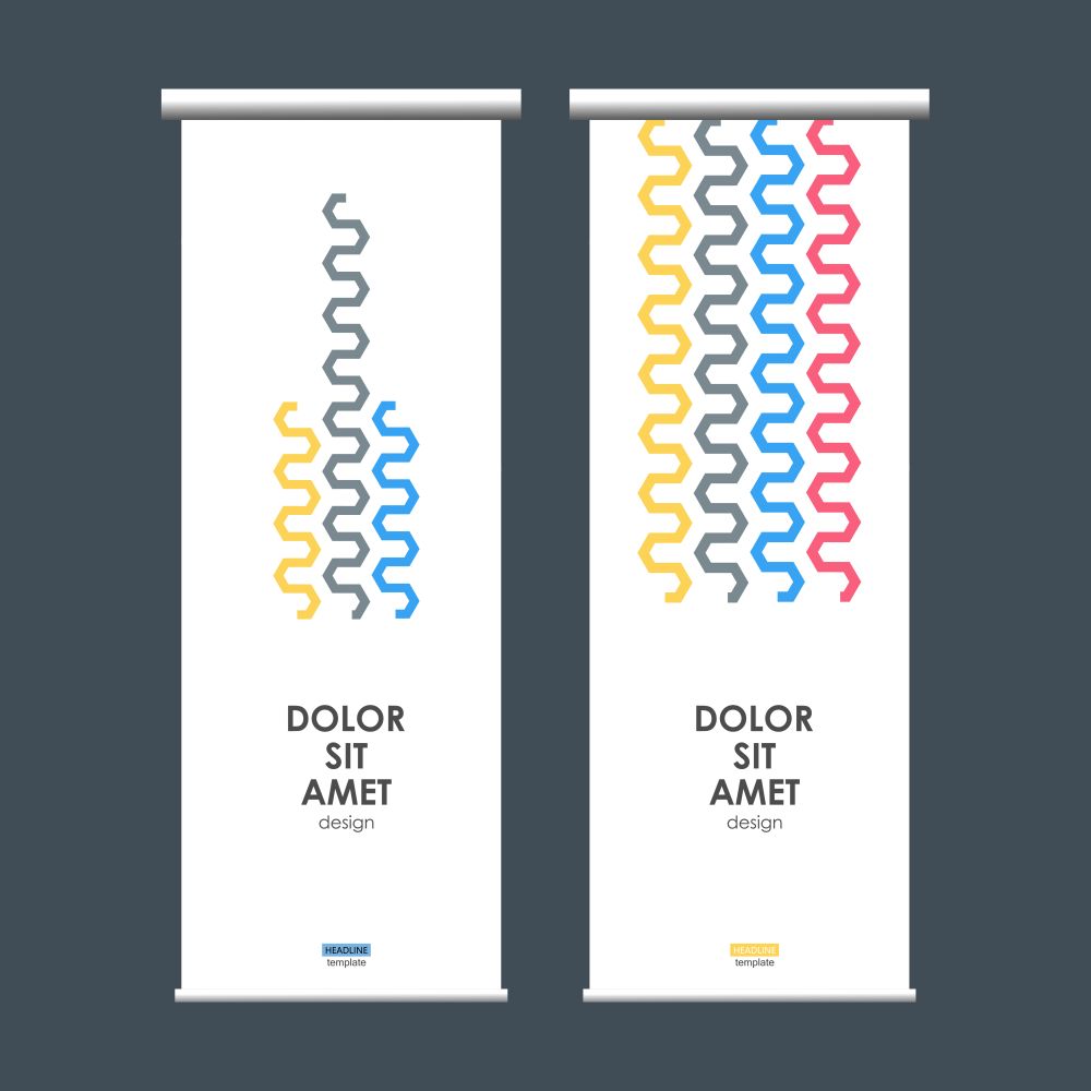 Roll up banner stand with abstract wave.. Roll up banner stand with abstract wave
