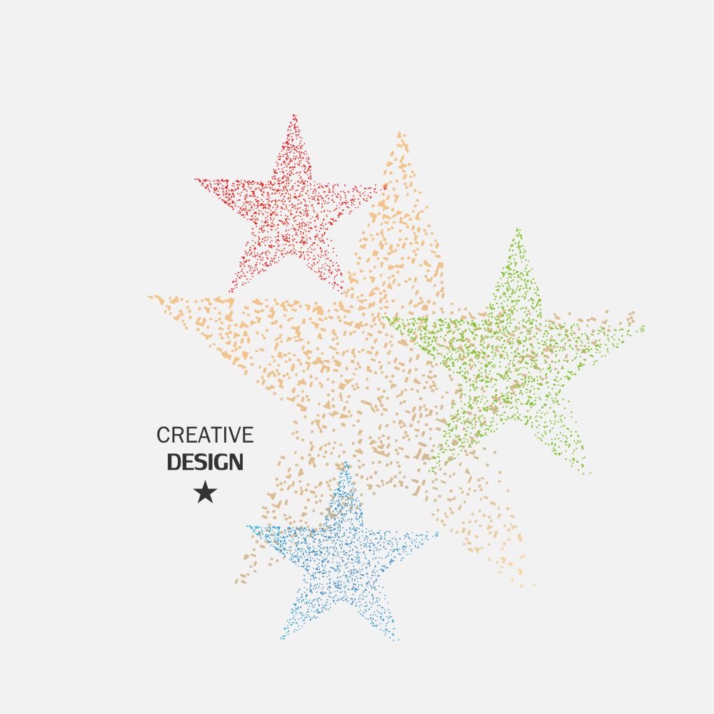 Four color star dots vector.. Four color star dots vector