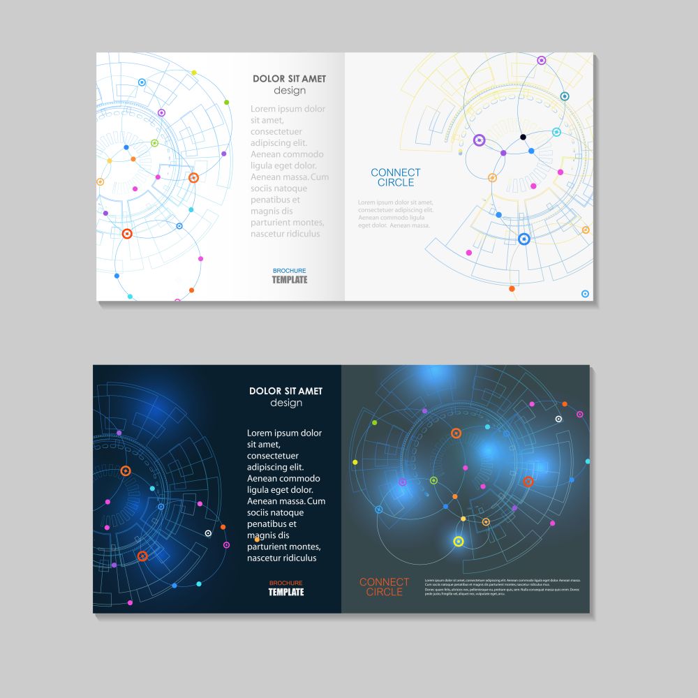 Vector abstract technology brochure with dots and line.. Vector abstract technology brochure with dots and line