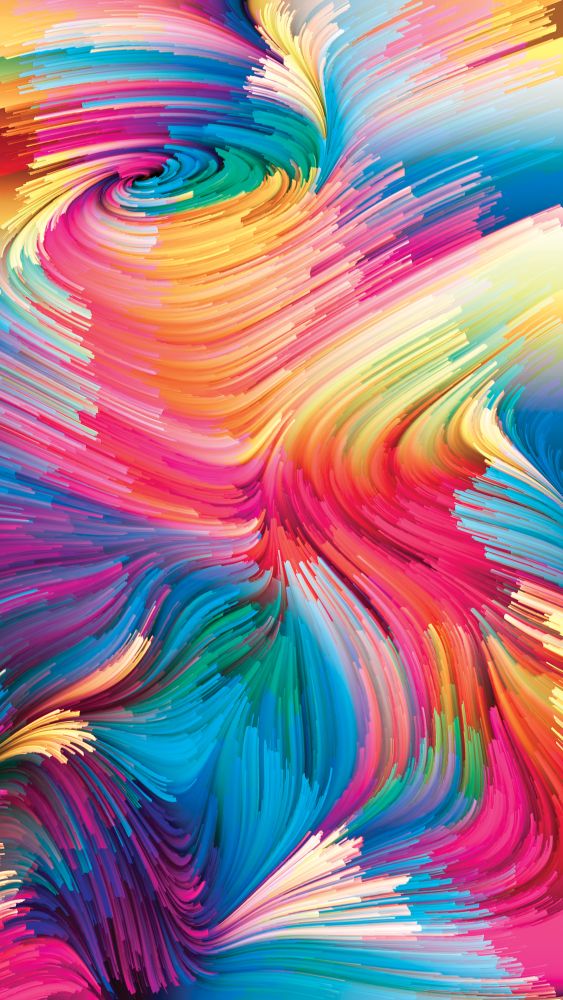 Color In Motion series. Interplay of liquid paint pattern on the subject of design, creativity and imagination to use as wallpaper for screens and devices