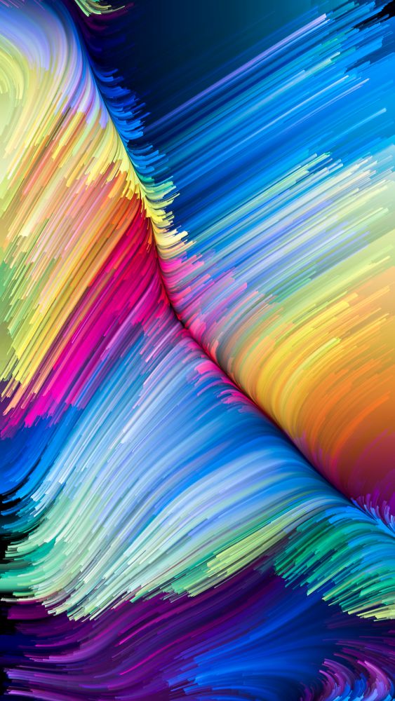Color In Motion series. Abstract arrangement of liquid paint pattern suitable for projects on design, creativity and imagination to use as wallpaper for screens and devices